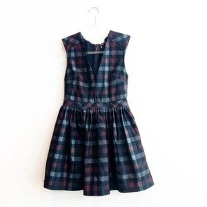 Do + Be Wome's Denim Plaid Buffalo Check Mini Dress Fit and Flare Tulle Small